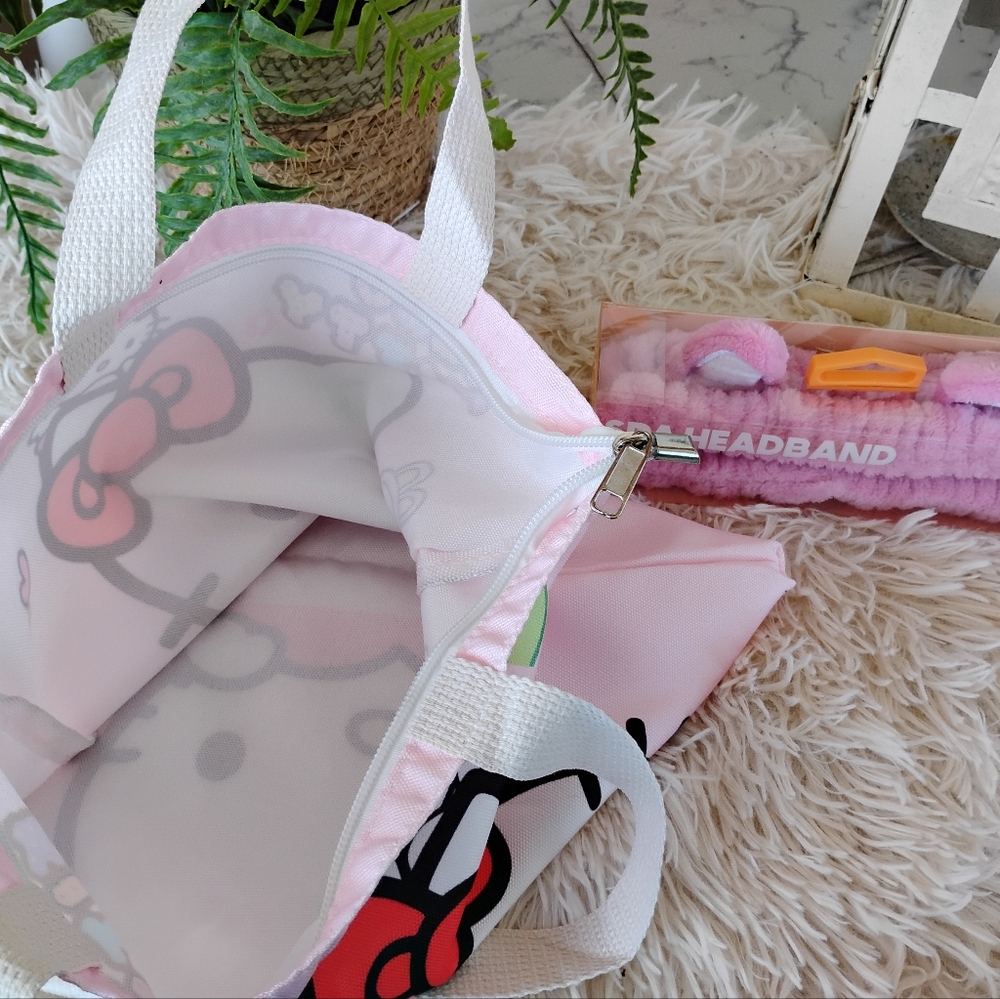 Hello Kitty Pink Tote Bag and Spa Headband Set - Picture 4 of 5